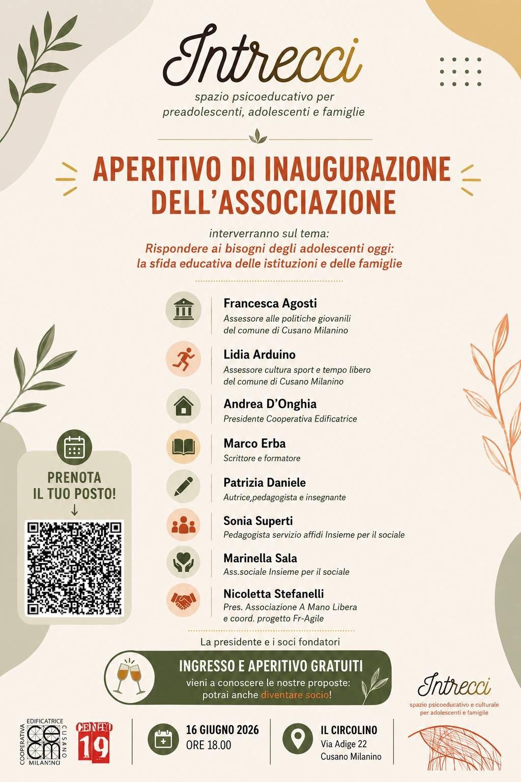 INTRECCI – Aperitivo Inaugurale